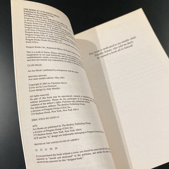 Sookie Stackhouse #3: Club Dead by Charmaine Harris - Paperback Novel - Picture 4 of 6